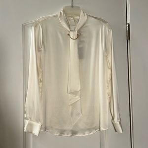 White NWT LilySilk blouse women’s small